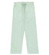 Polo Ralph Lauren Gingham Cropped Cotton Madras Pant In Faded Mint/deckwash White