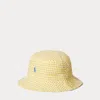 Polo Ralph Lauren Gingham Cotton Seersucker Bucket Hat In Yellow Seersucker