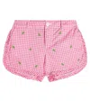 Polo Ralph Lauren Gingham Embroidered Cotton Shorts In 106a Desert Pink/white