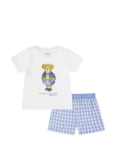 Polo Ralph Lauren Kids' Gingham Logo Trimmed Shorts Set In Multi