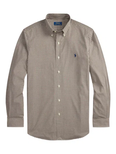 Polo Ralph Lauren Gingham Long-sleeve Shirt In Brown
