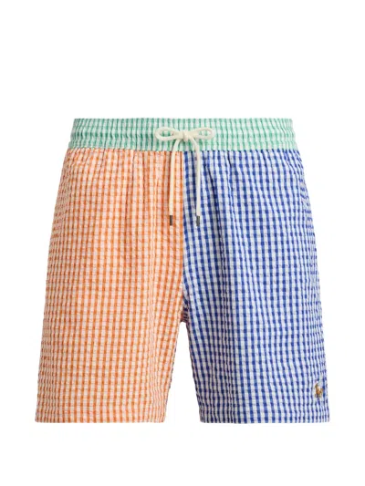 Polo Ralph Lauren Gingham-pattern Swim Shorts In Multi