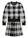 Polo Ralph Lauren Gingham Pleated Skirt Set In Blue