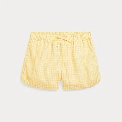 Polo Ralph Lauren Kids' Gingham Ripstop Short In Yellow Gingham
