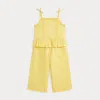 Polo Ralph Lauren Toddler And Little Girls 2-piece Gingham Seersucker Top And Pant Set In Yellow/white