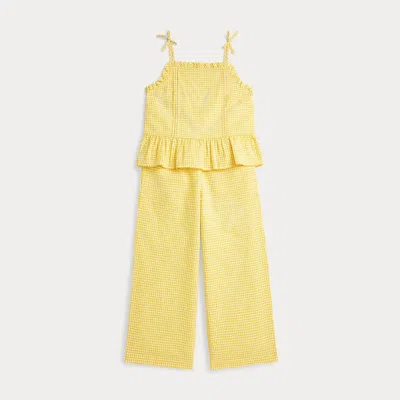 POLO RALPH LAUREN GINGHAM SEERSUCKER TOP & PANT SET