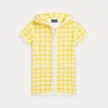 Polo Ralph Lauren Gingham Terry Hooded Cover-up In Yellow Gingham
