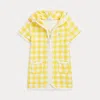 Polo Ralph Lauren Gingham Terry Hooded Cover-up In Yellow Gingham