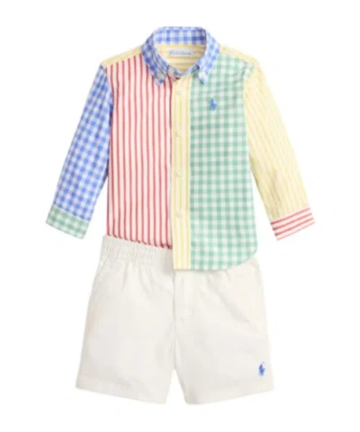 Polo Ralph Lauren Kids' Gingham-pattern Shorts Set In Multi