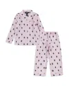 Polo Ralph Lauren Girl Bear Long Sleeve Coat & Pants Set - Little Kid In White/carmel Pink