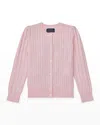 Polo Ralph Lauren Mini-cable Cotton Cardigan In Hint Of Pink