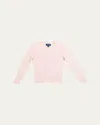 Polo Ralph Lauren Girl's Cable-knit Cotton Ribbed Cardigan In Hint Of Pink