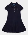 Polo Ralph Lauren Cable-knit Cotton Polo Sweater Dress In Rl Navy W Prch Cream