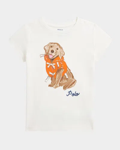Polo Ralph Lauren Kids' Toddler And Little Girls Dog-print Jersey T-shirt In Nevis