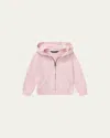 Polo Ralph Lauren Kids Sweat Jacket For Girls In Hint Of Pink