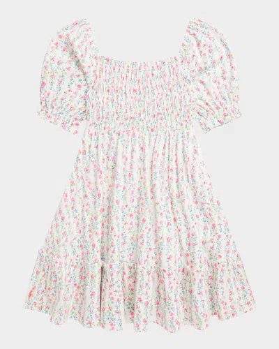 Polo Ralph Lauren Kids' Girl's Floral-print Smocked Day Dress In Meadow Floral