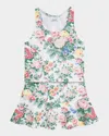 Polo Ralph Lauren Toddler And Little Girls 2-piece Performance Jersey Top And Skort Set In Portia Floral W Dessert Rose