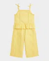 Polo Ralph Lauren Toddler And Little Girls 2-piece Gingham Seersucker Top And Pant Set In Yellowwhite