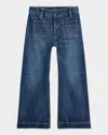 Polo Ralph Lauren Logo Wide-leg Jean In Juni Wash