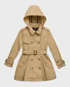 Polo Ralph Lauren Girl's Hooded Slim Fit Trench Coat In Classic Khaki