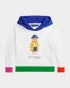 Polo Ralph Lauren Polo Bear Fleece Hoodie In Paper White