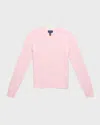 Polo Ralph Lauren Girl's Cable-knit Cotton Ribbed Cardigan In Hint Of Pink