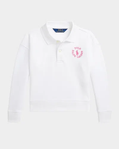 Polo Ralph Lauren Kids' Girl's Polo Embroidered Sweatshirt In White