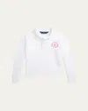 Polo Ralph Lauren Toddler And Little Girls Logo French Terry Polo Sweatshirt In White