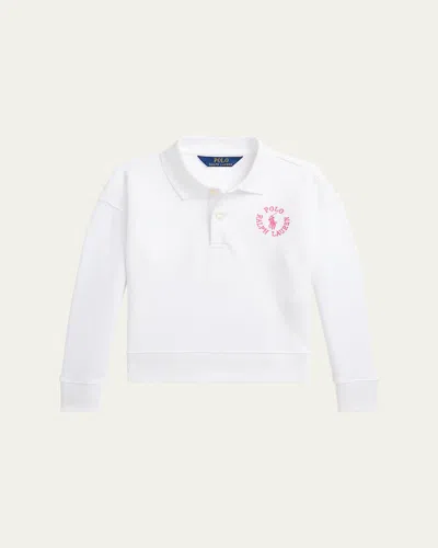 Polo Ralph Lauren Kids' Toddler And Little Girls Logo French Terry Polo Sweatshirt In White