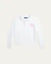 Polo Ralph Lauren Girl's Polo Embroidered Sweatshirt In White