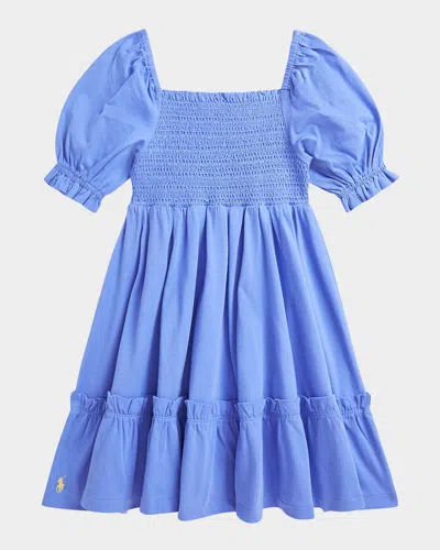 Polo Ralph Lauren Kids' Girl's Smocked Day Dress In Harbor Island Blue