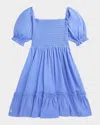 Polo Ralph Lauren Girl's Smocked Day Dress In Harbor Island Blue