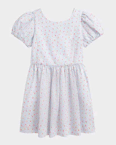 Polo Ralph Lauren Kids' Girl's Striped Floral-print Seersucker Dress In Sylvia Floral
