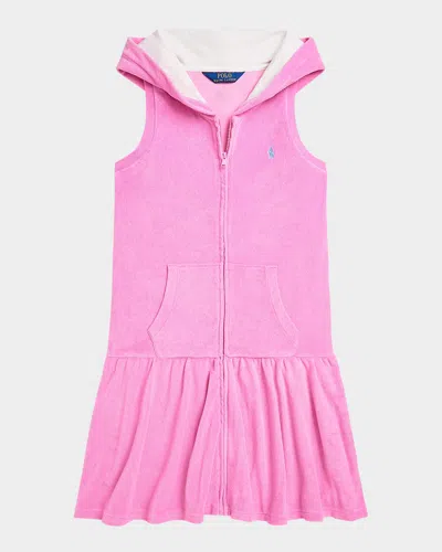 POLO RALPH LAUREN GIRL'S TERRY CLOTH HOODED COVER UP