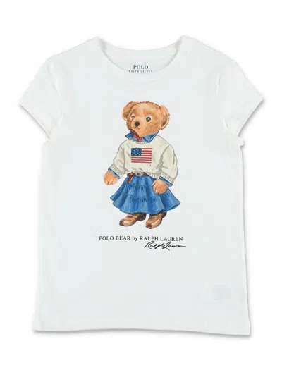 Polo Ralph Lauren Girls' 100% Cotton Polo Shirt In Bianco