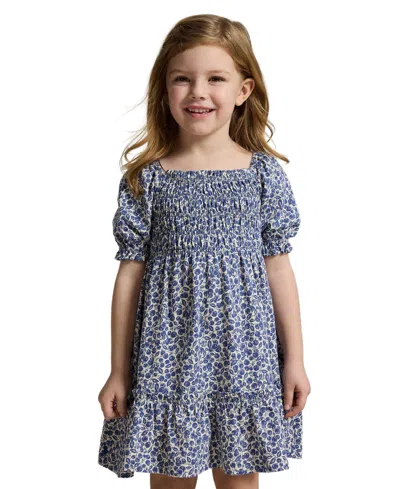 Polo Ralph Lauren Babies' Girls' 2-6x Blueberry-print Square Neck Jersey Dress