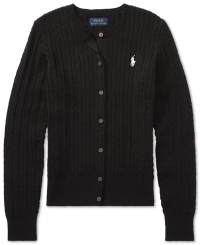 POLO RALPH LAUREN GIRLS 2T-16 CABLE-KNIT COTTON CARDIGAN