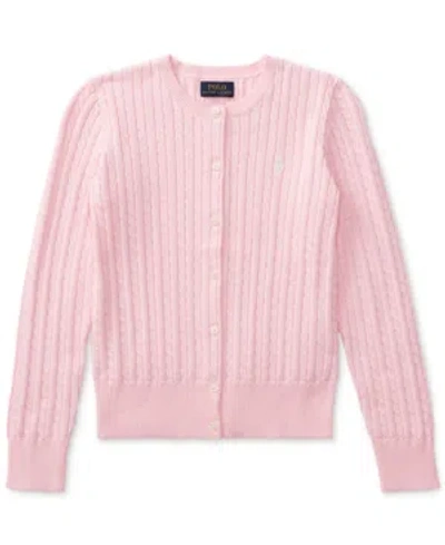 POLO RALPH LAUREN GIRLS 2T-16 CABLE-KNIT COTTON CARDIGAN