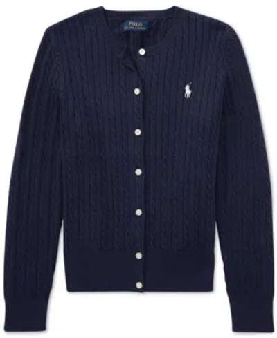 POLO RALPH LAUREN GIRLS 2T-16 CABLE-KNIT COTTON CARDIGAN
