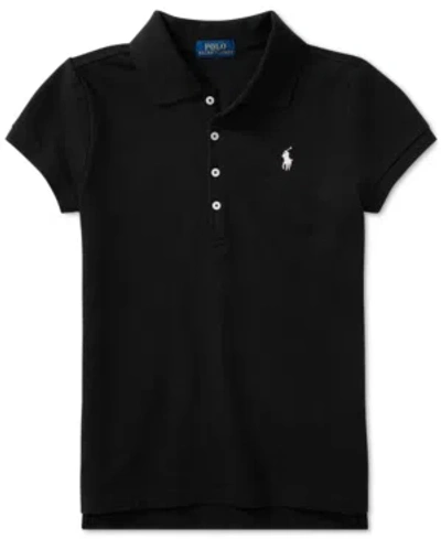 POLO RALPH LAUREN GIRLS 2T-16 STRETCH COTTON MESH POLO SHIRT