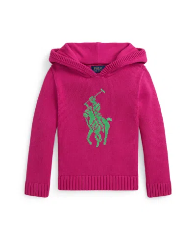POLO RALPH LAUREN GIRLS 2T-6X BIG PONY HOODED SWEATER