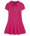Polo Ralph Lauren Ralph Lauren Cable-knit Cotton Polo Sweater Dress In Pink