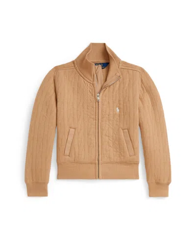 Polo Ralph Lauren Kids' Girls 2t-6x Collar Quilted Jacket In Brown
