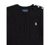 Polo Ralph Lauren Girls 2t-6x Crewneck Cable Knit Sweater In Black