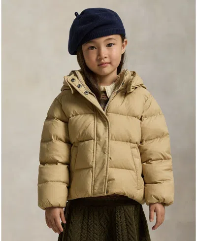 Polo Ralph Lauren Kids' Girls 2t-6x Hooded Long Sleeves Jacket In Neutral