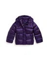 Polo Ralph Lauren Girls 2t-6x Metallic Long Sleeves Hooded Jacket In Purple