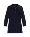 Polo Ralph Lauren Girls 2t-6x Mini-cable Long Sleeves Sweater Dress In Blue