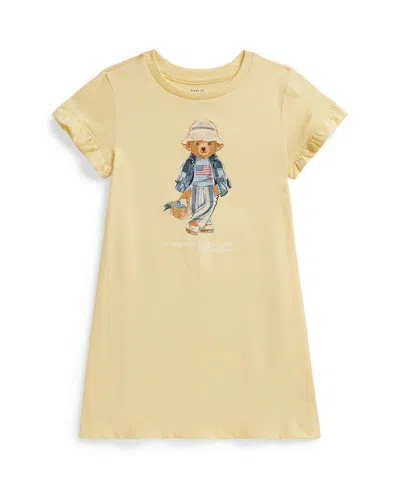Polo Ralph Lauren Kids' Polo Bear Jersey Dress In Yellow