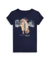 Polo Ralph Lauren Cotton T-shirt With Print In Blue