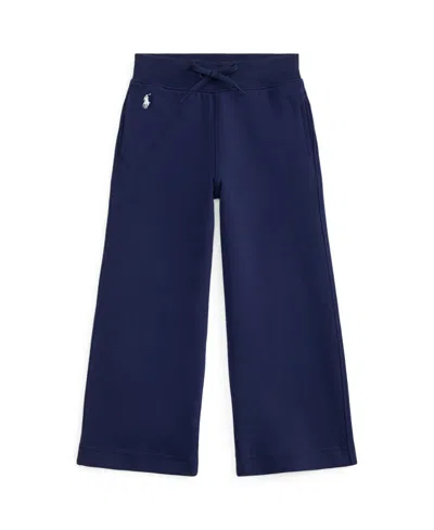 Polo Ralph Lauren Kids' Girls' 2t-6x Wide-leg Double-knit Sweatpants In Blue